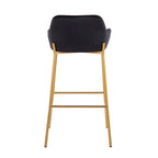 Tabouret de bar rembourré à hauteur fixe Silver Orchid Galotti Gold - Lot de 2