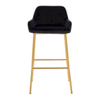 Tabouret de bar rembourré à hauteur fixe Silver Orchid Galotti Gold - Lot de 2