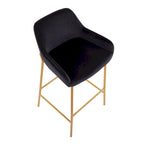 Tabouret de bar rembourré à hauteur fixe Silver Orchid Galotti Gold - Lot de 2