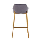 Tabouret de bar rembourré à hauteur fixe Silver Orchid Galotti Gold - Lot de 2
