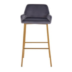 Tabouret de bar rembourré à hauteur fixe Silver Orchid Galotti Gold - Lot de 2