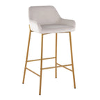 Tabouret de bar rembourré à hauteur fixe Silver Orchid Galotti Gold - Lot de 2
