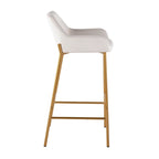 Tabouret de bar rembourré à hauteur fixe Silver Orchid Galotti Gold - Lot de 2