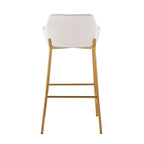 Tabouret de bar rembourré à hauteur fixe Silver Orchid Galotti Gold - Lot de 2