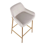 Tabouret de bar rembourré à hauteur fixe Silver Orchid Galotti Gold - Lot de 2
