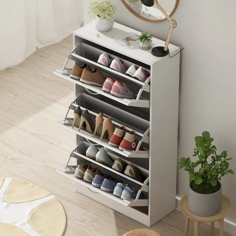 Meuble à chaussures avec tiroir basculant pour entrée, meuble de rangement