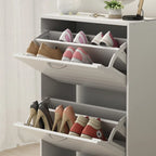 Meuble à chaussures avec tiroir basculant pour entrée, meuble de rangement