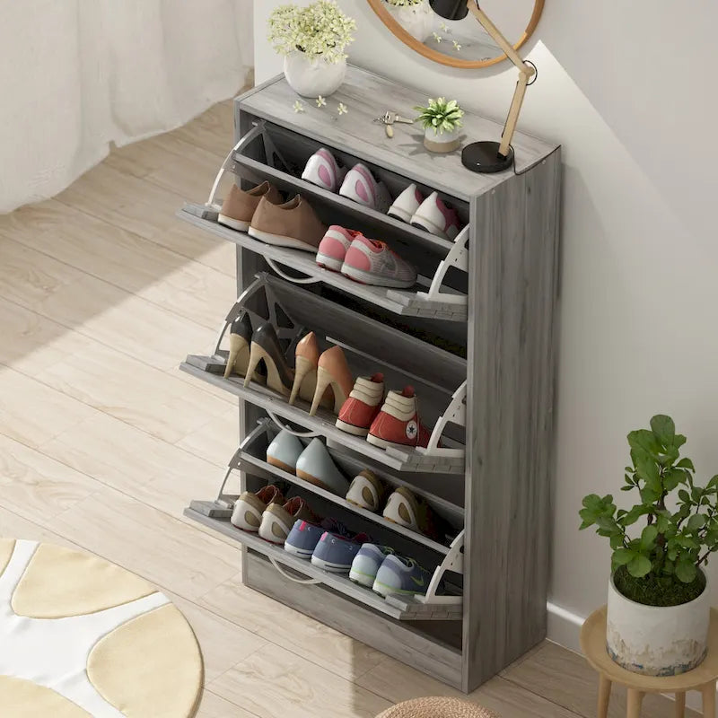 Meuble à chaussures avec tiroir basculant pour entrée, meuble de rangement
