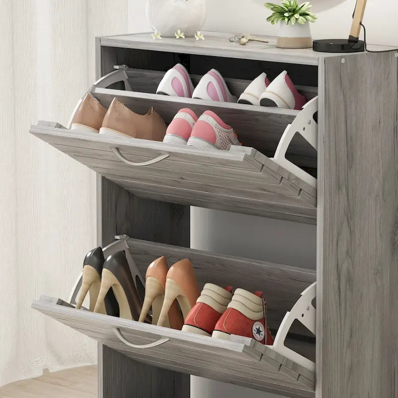 Meuble à chaussures avec tiroir basculant pour entrée, meuble de rangement