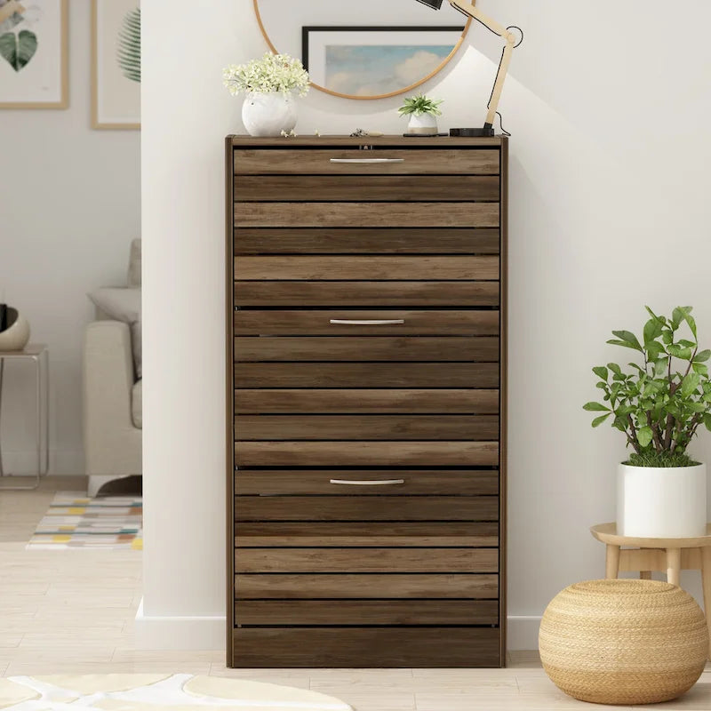 Meuble à chaussures avec tiroir basculant pour entrée, meuble de rangement
