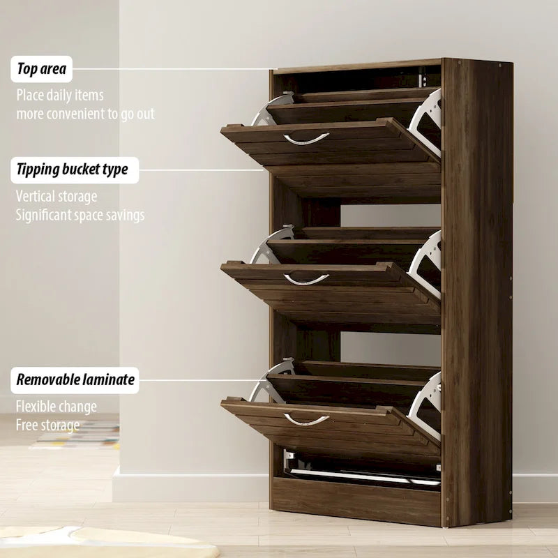 Meuble à chaussures avec tiroir basculant pour entrée, meuble de rangement