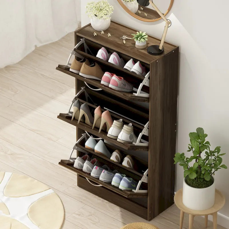 Meuble à chaussures avec tiroir basculant pour entrée, meuble de rangement