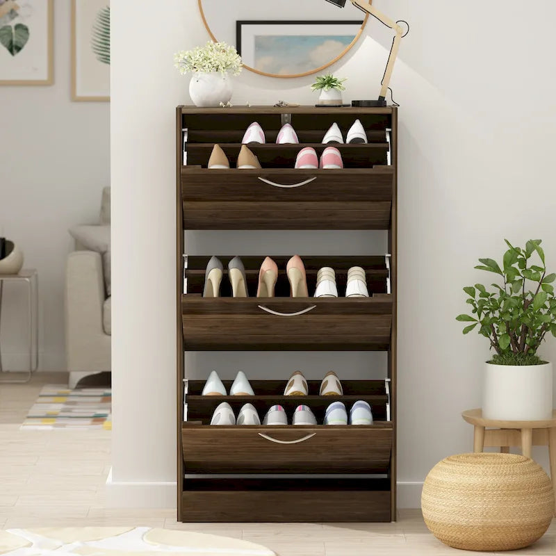 Meuble à chaussures avec tiroir basculant pour entrée, meuble de rangement