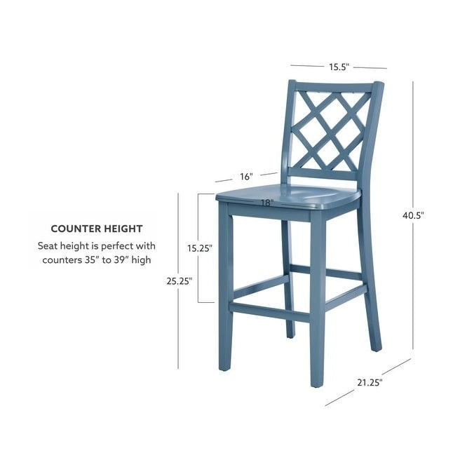 Tabouret de bar à manger en bois massif Catron à hauteur de comptoir