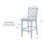Tabouret de bar à manger en bois massif Catron à hauteur de comptoir
