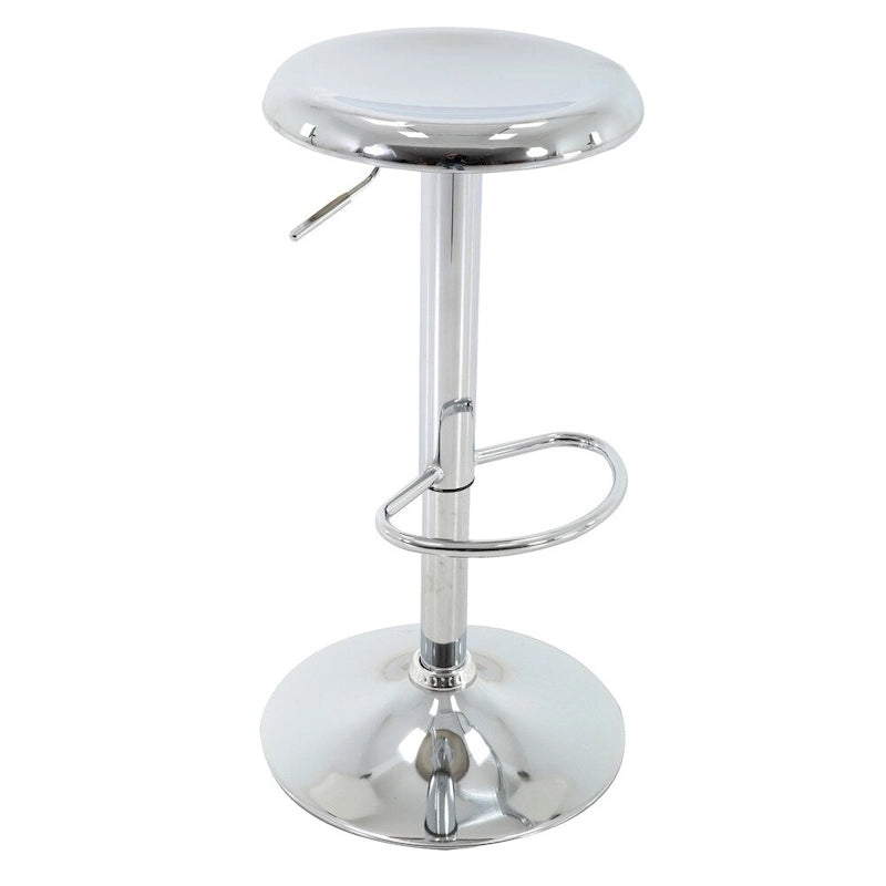 Tabouret de bar réglable en hauteur, finition chromée