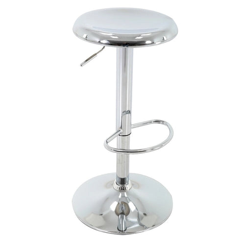 Tabouret de bar réglable en hauteur, finition chromée