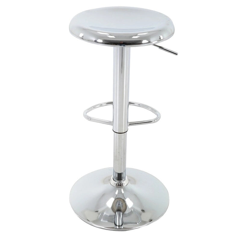 Tabouret de bar réglable en hauteur, finition chromée