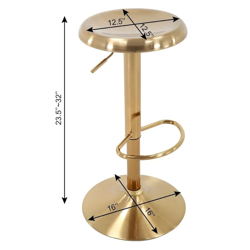 Tabouret de bar réglable en hauteur, finition chromée