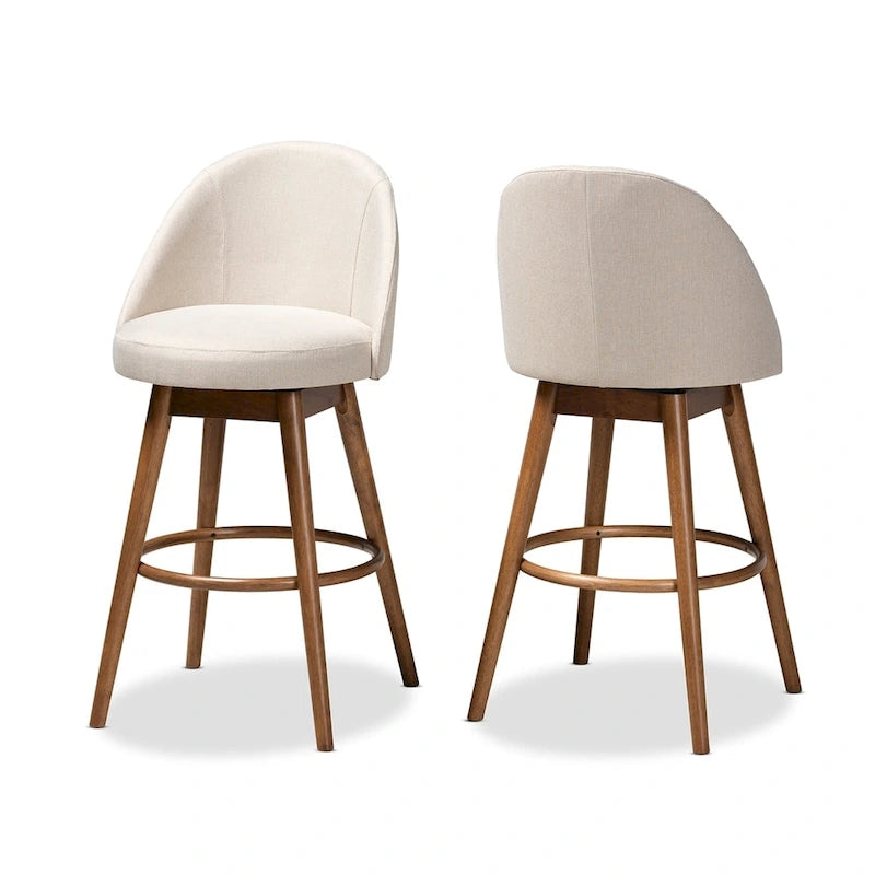 Ensemble de 2 tabourets de bar pivotants Mid-Century Modern