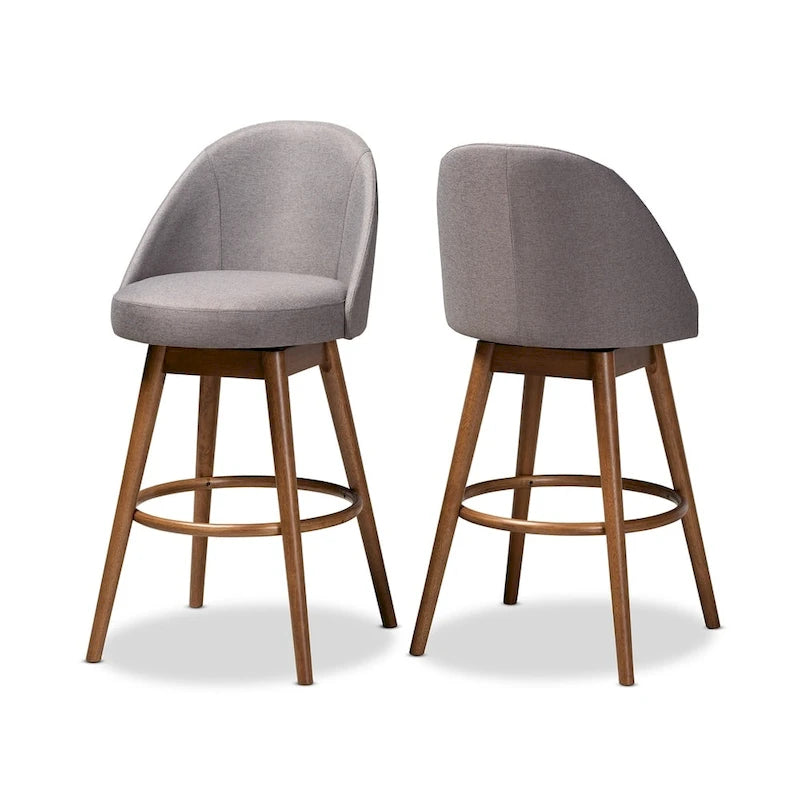 Ensemble de 2 tabourets de bar pivotants Mid-Century Modern