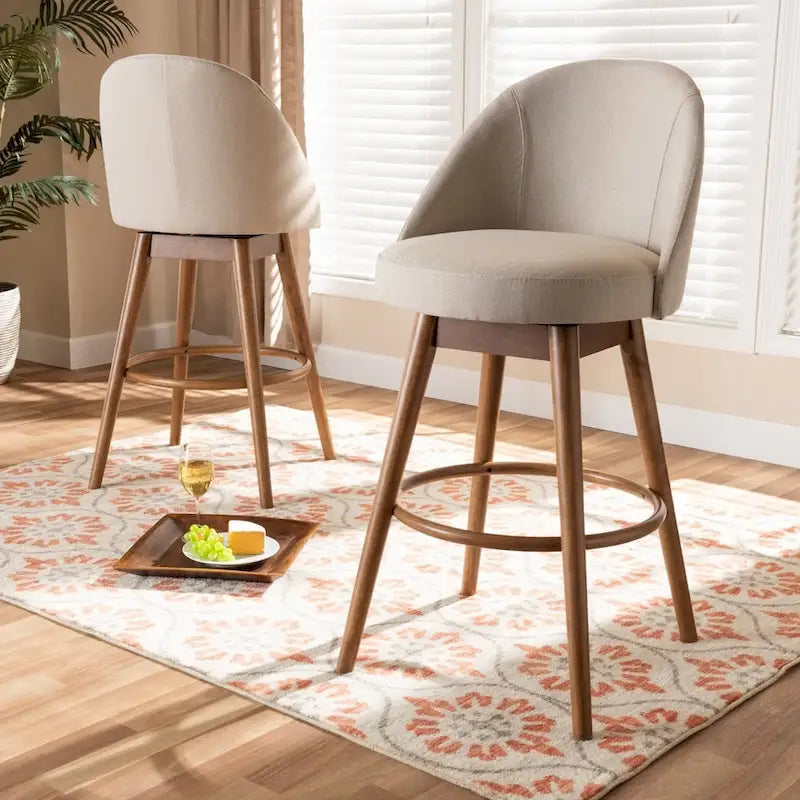 Ensemble de 2 tabourets de bar pivotants Mid-Century Modern