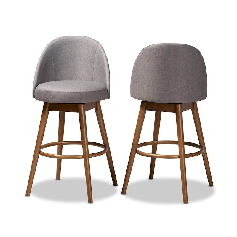 Ensemble de 2 tabourets de bar pivotants Mid-Century Modern