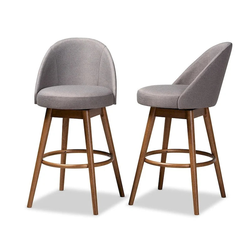 Ensemble de 2 tabourets de bar pivotants Mid-Century Modern