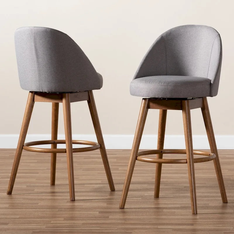 Ensemble de 2 tabourets de bar pivotants Mid-Century Modern