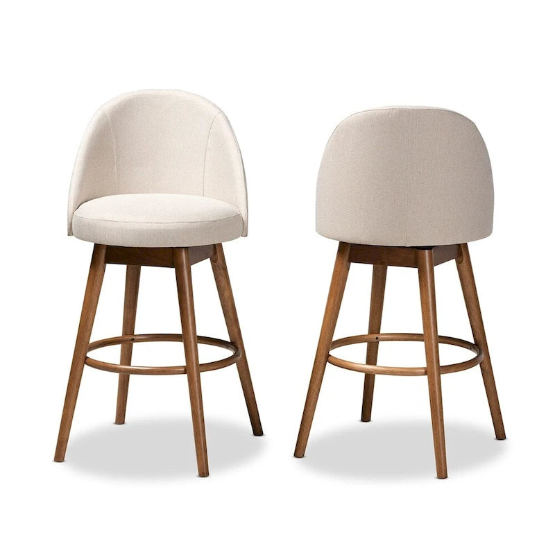 Ensemble de 2 tabourets de bar pivotants Mid-Century Modern