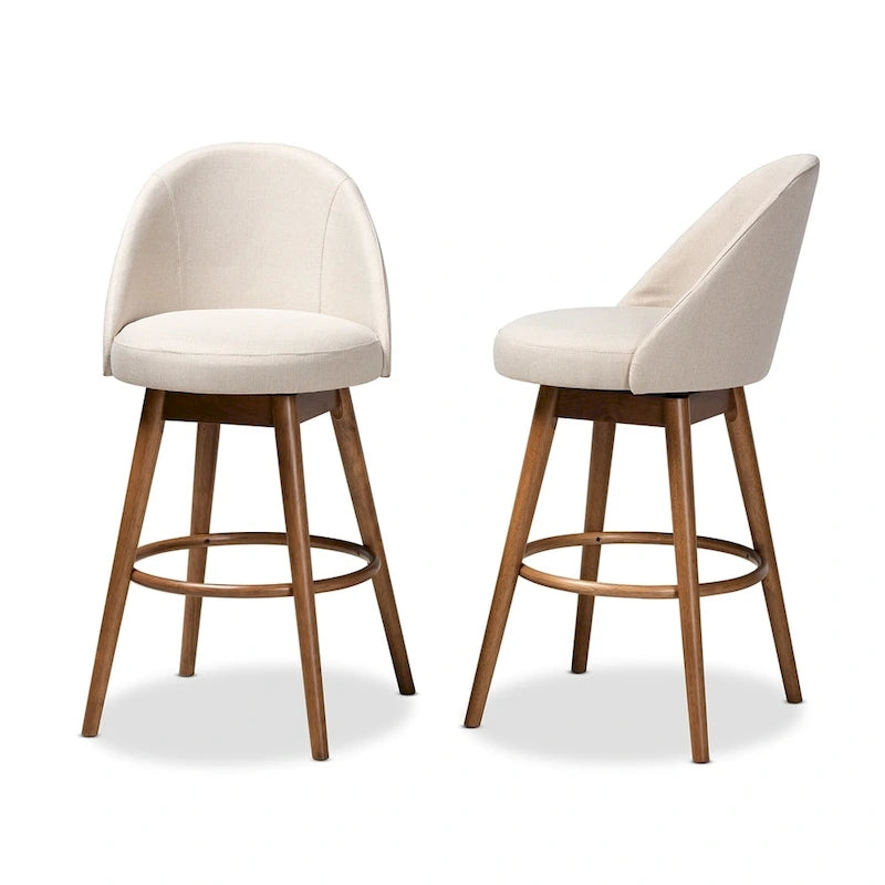 Ensemble de 2 tabourets de bar pivotants Mid-Century Modern