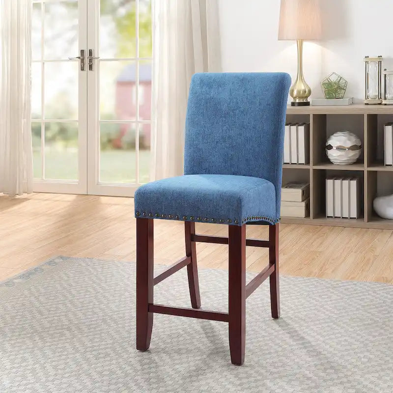 Tabouret de bar Parsons 24 po avec clous décoratifs