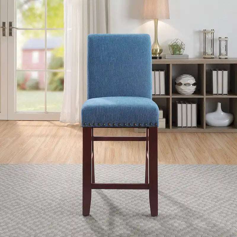 Tabouret de bar Parsons 24 po avec clous décoratifs