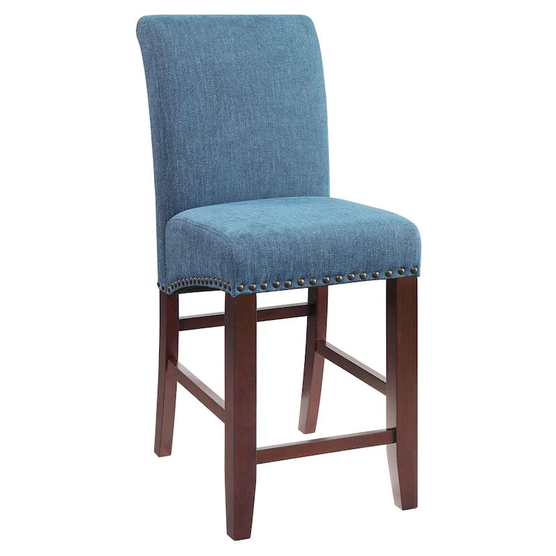 Tabouret de bar Parsons 24 po avec clous décoratifs