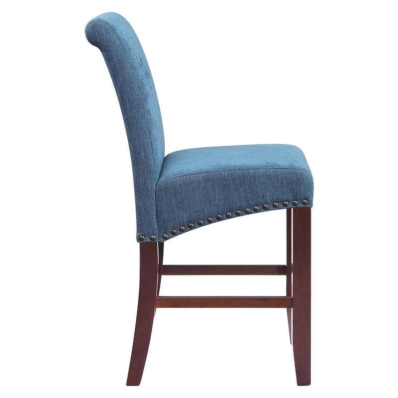Tabouret de bar Parsons 24 po avec clous décoratifs