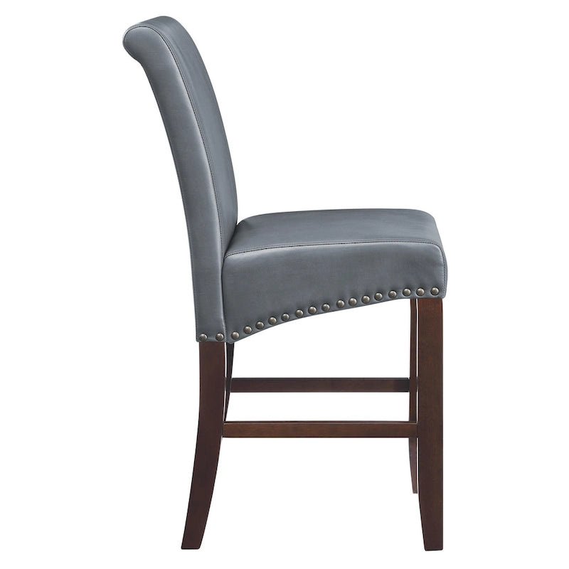Tabouret de bar Parsons 24 po avec clous décoratifs