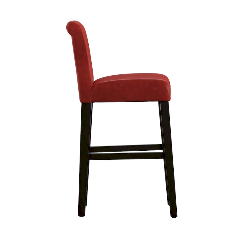 Tabourets de bar hauts Bennett en similicuir rouge (lot de 2)