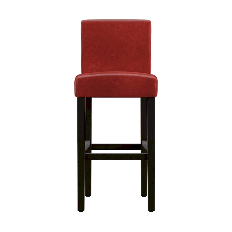 Tabourets de bar hauts Bennett en similicuir rouge (lot de 2)