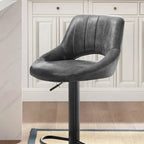 Tabouret de bar moderne Art Leon, réglable, pivotant à 360°, en similicuir rétro