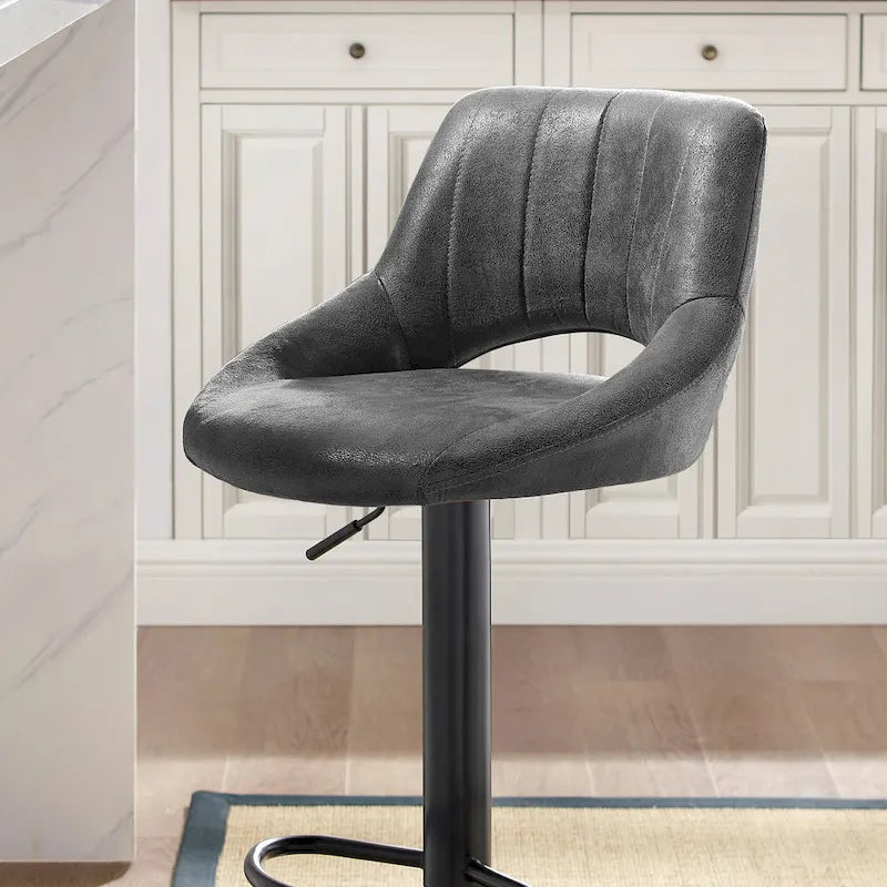 Tabouret de bar moderne Art Leon, réglable, pivotant à 360°, en similicuir rétro