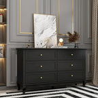 Commode laquée pour chambre à coucher avec tiroirs profonds, commode en bois à 6 tiroirs