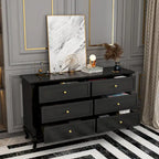 Commode laquée pour chambre à coucher avec tiroirs profonds, commode en bois à 6 tiroirs