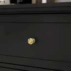 Commode laquée pour chambre à coucher avec tiroirs profonds, commode en bois à 6 tiroirs