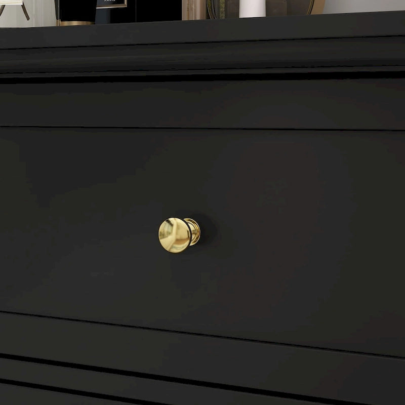Commode laquée pour chambre à coucher avec tiroirs profonds, commode en bois à 6 tiroirs