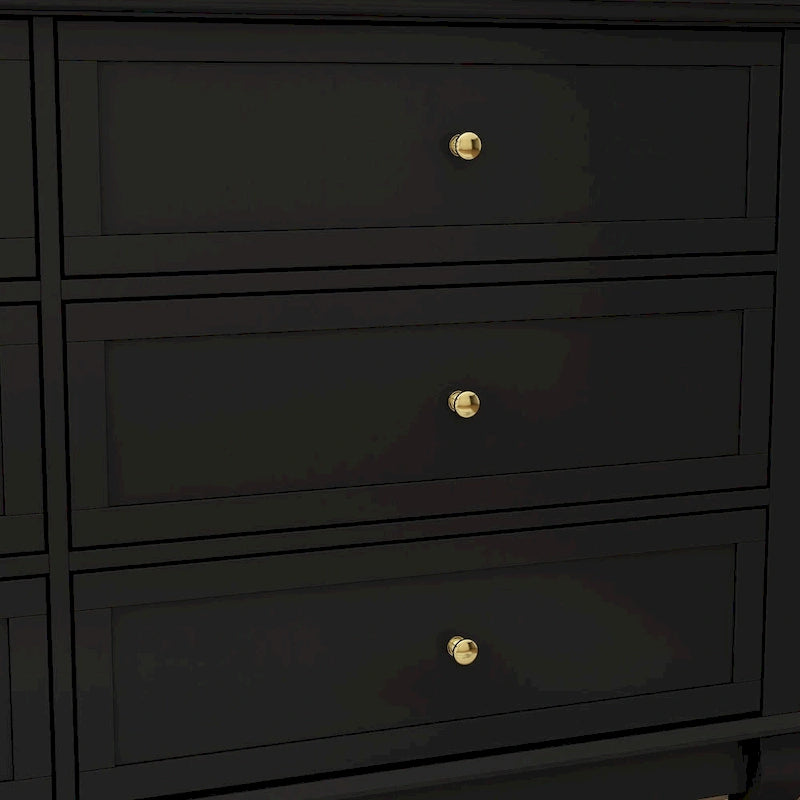 Commode laquée pour chambre à coucher avec tiroirs profonds, commode en bois à 6 tiroirs