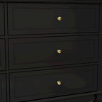 Commode laquée pour chambre à coucher avec tiroirs profonds, commode en bois à 6 tiroirs