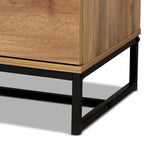 Commode à 5 tiroirs Franklin en bois de chêne et métal noir