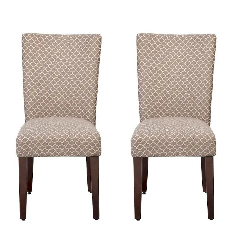 Chaises Parson HomePop motif quadrilobe crème moka (lot de 2)