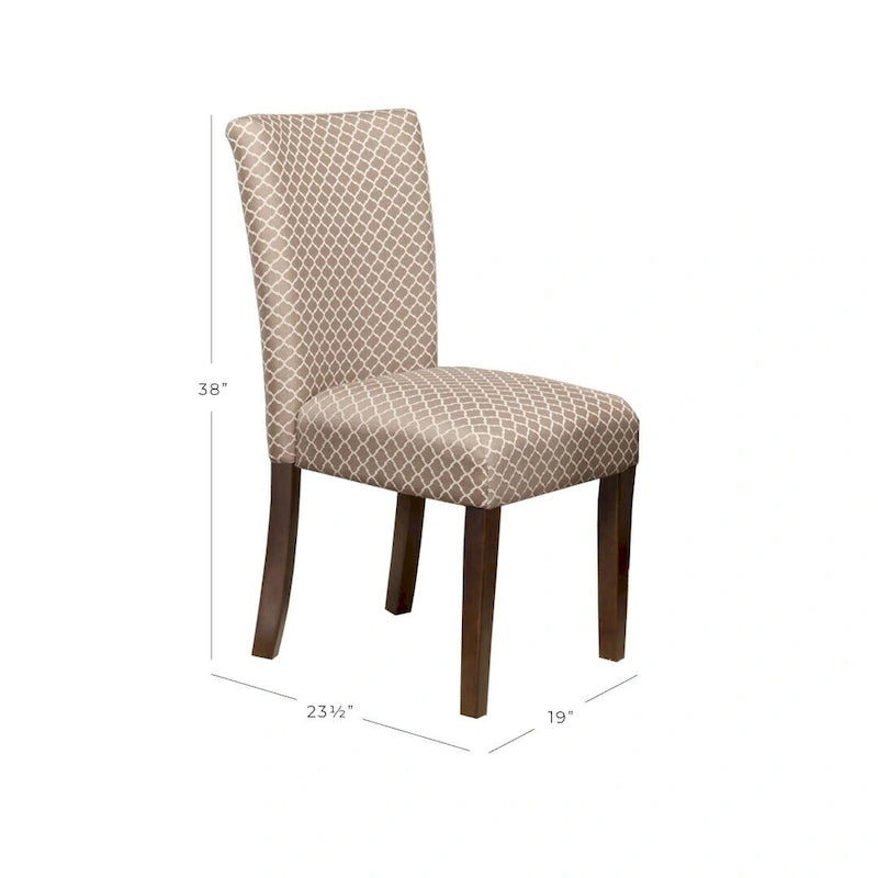 Chaises Parson HomePop motif quadrilobe crème moka (lot de 2)