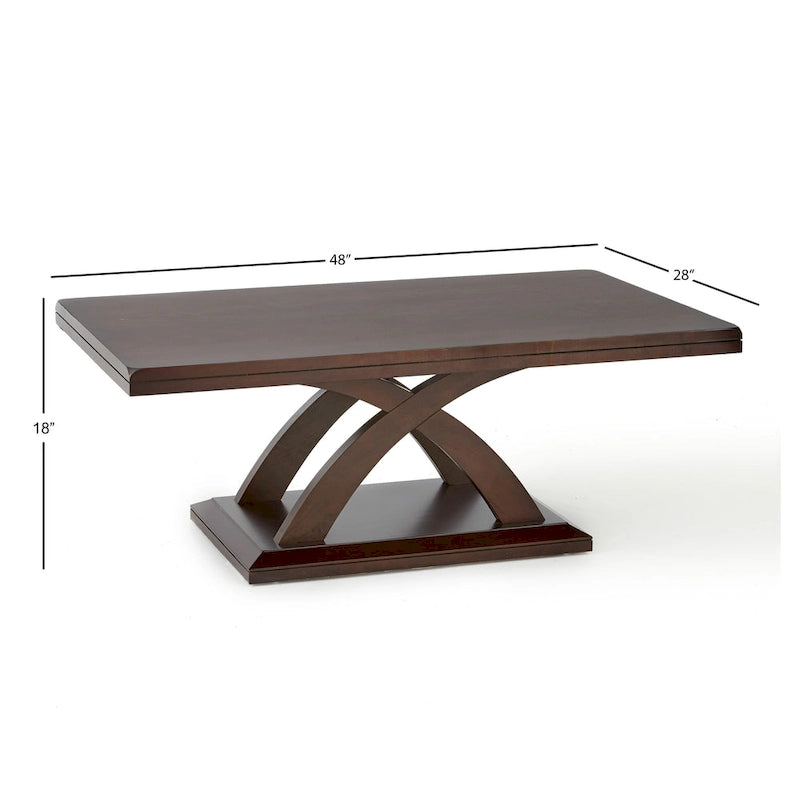 Table basse en bois au fini espresso moderne Avellino de Steve Silver